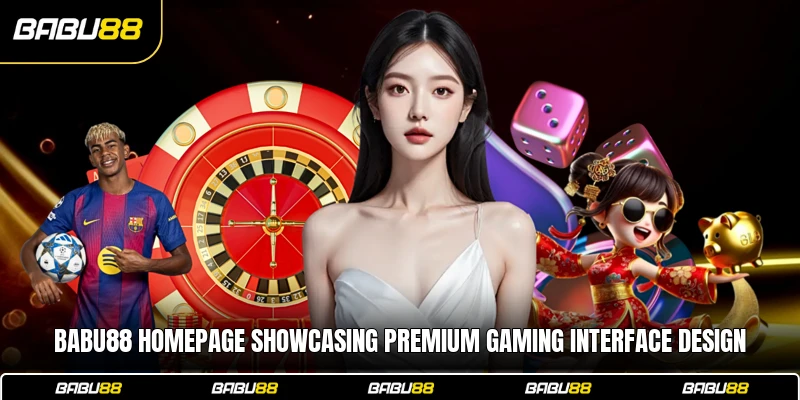 Babu88 homepage showcasing premium gaming interface design